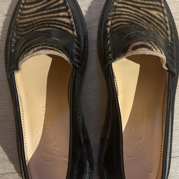 **NEW** J CREW ROWAN PENNY LOAFERS IN LEATHER AND CALF HAIR sz 7 - Picture 2 of 4